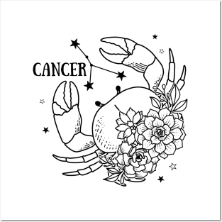 Zodiac Garden Floral Design: Cancer Posters and Art